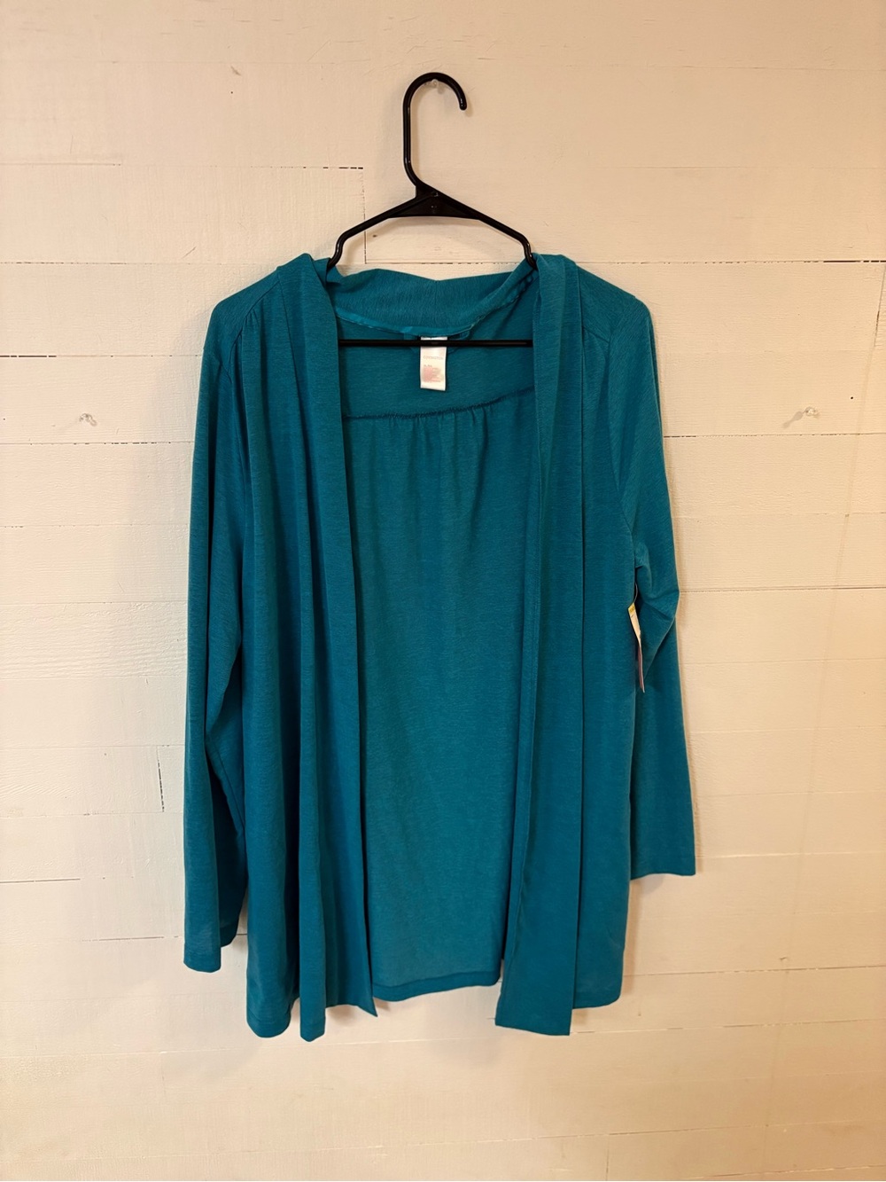 Covington Teal Open Front Cardigan XL NWT Lightweight Sweater